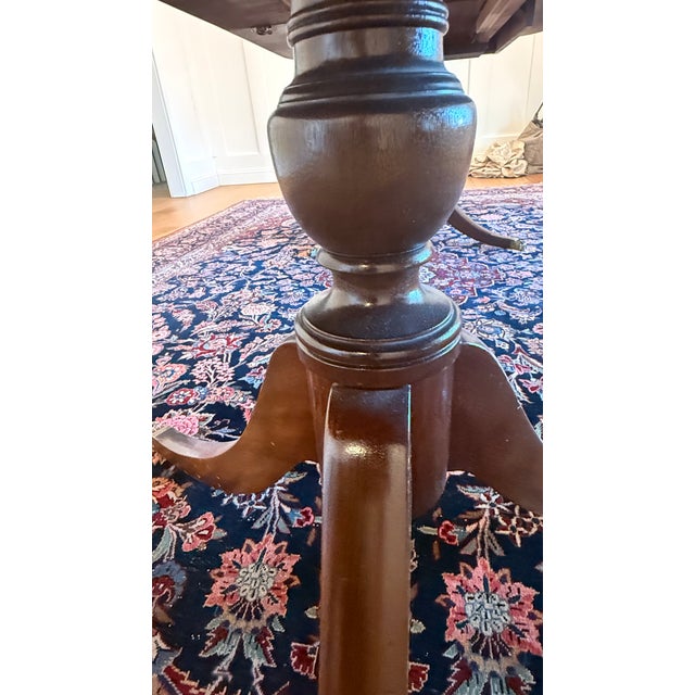 1954 Charak Mahogany Double Pedestal Dining Table With Two Leaves For Sale - Image 13 of 17