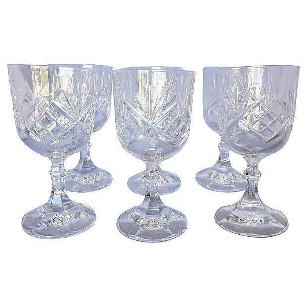 Vintage French Cut Crystal Wine Glasses Set of 6 Chairish