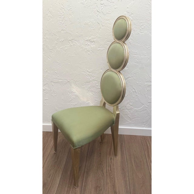 1980s Christopher Guy Style High-Back Couture Chair — Frances Elkins Inspired Triple Loop Design For Sale In Miami - Image 6 of 15