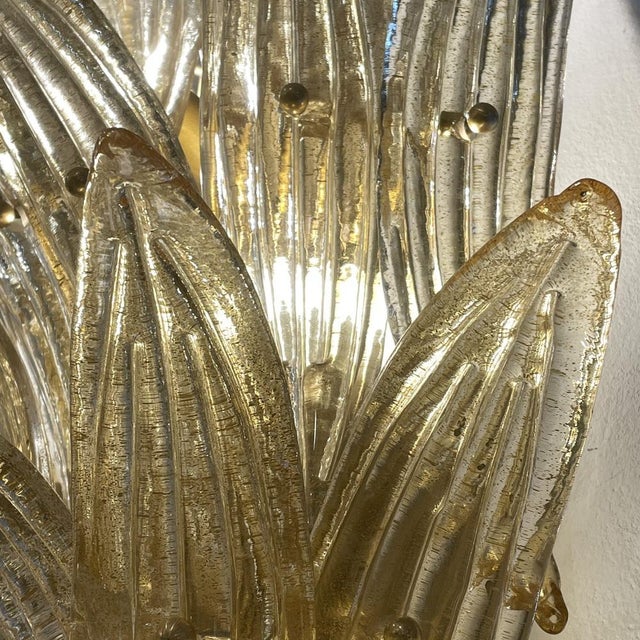 Golden Wall Lights from Barovier & Toso, 1960s, Set of 2 For Sale - Image 3 of 6