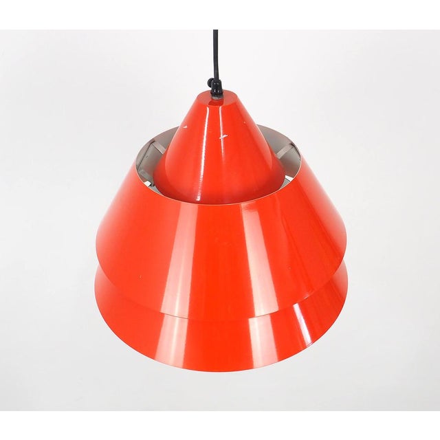 Metal Red Zone Hanging Lamp by Jo Hammerborg for Fog & Mørup, 1960s For Sale - Image 7 of 11
