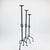 Hand Forged Iron Candelabra Set of 3 (82-102cm) Antique Copper Double Stem with Hercules Knot and Arched Base For Sale - Image 11 of 11