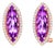 14K Pink Rose Gold Diamond Amethyst Designer Earrings For Sale