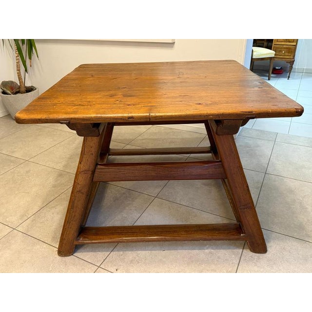 Rustic Farmhouse Table in Wood For Sale - Image 4 of 12
