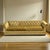 Late 20th Century Vintage Hollywood Regency Gold Velvet Tufted Sofa, Mid-Century For Sale - Image 5 of 16
