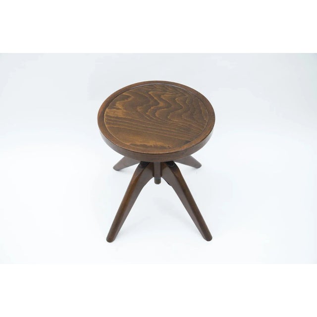 Mid-Century Modern Height-Adjustable Piano Stool from Bombenstabil, 1940s For Sale - Image 3 of 8