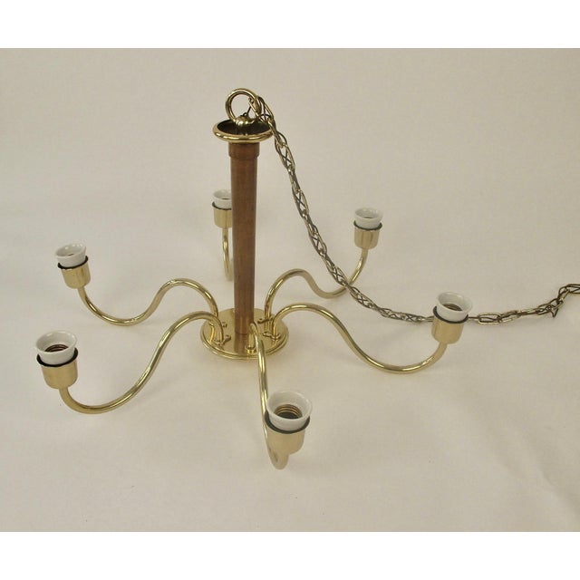 Wood Vintage Chandelier in Brassard Wood by Oswald Haerdtl, 1933 For Sale - Image 7 of 18