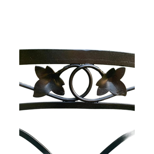 Black Vintage Salterini Wrought Iron Outdoor Patio Dining Chair, Attributed For Sale - Image 8 of 9