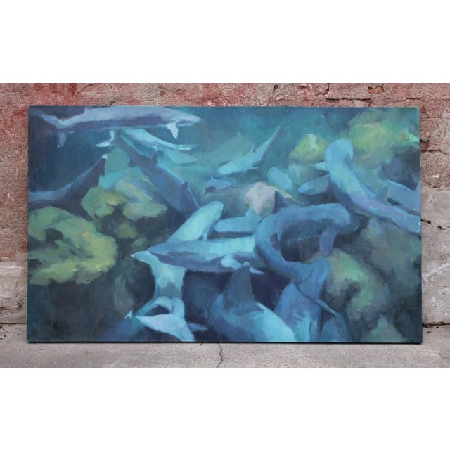 Contemporary Coastal Oversized Oil Painting by Michelle Farro For Sale - Image 3 of 5