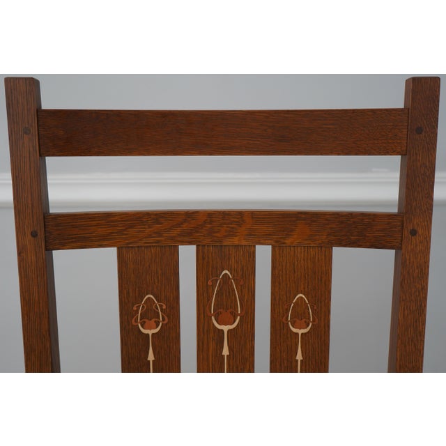 2020s Set of 6 Stickley Harvey Ellis Mission Oak Dining Room Chairs For Sale - Image 5 of 18