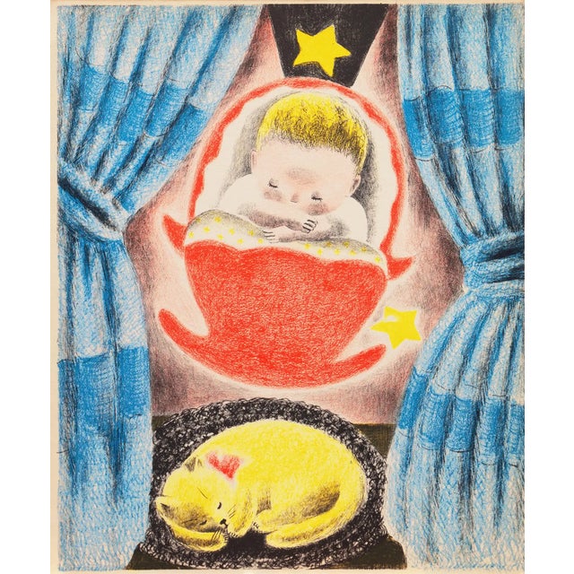 A mid-century, stone lithograph titled 'Christopher' by Nura Woodson Ulreich (American, 1899-1950), created in 1943 and...