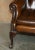 Chestnut Vintage Pair of Chesterfield Chestnut Brown Leather Wingback Armchairs & Footstools For Sale - Image 8 of 18