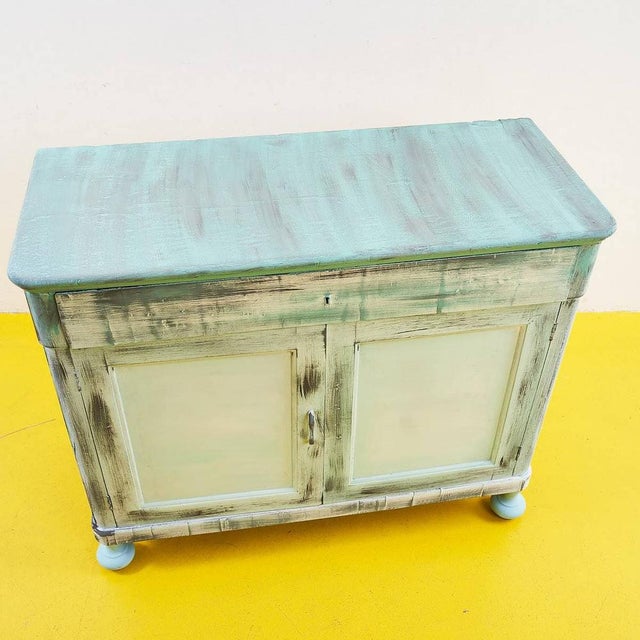 Handcrafted Pastel Green Sideboard For Sale - Image 6 of 18