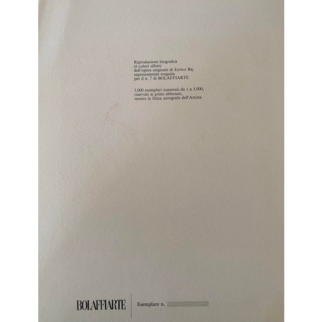 Blue Enrico Baj 1970’s Signed Lithograph Print, Contemporary, Abstract, Modern For Sale - Image 8 of 8