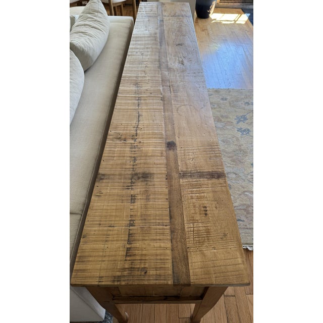 Reclaimed Wood Console / Entryway Table — 84"l × 16"d × 30"h For Sale In New York - Image 6 of 6