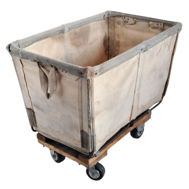 1950's Canvas Meese Inc. Basket For Sale In San Francisco - Image 6 of 6