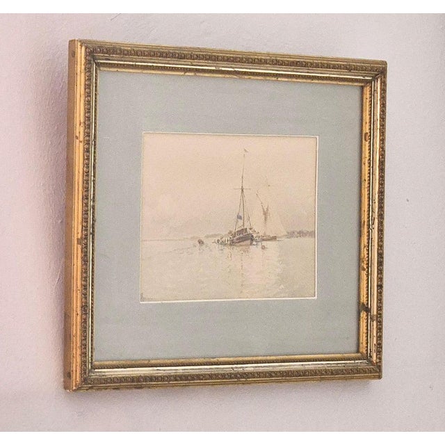 Watercolour on paper, title and motif 'Off the Isle of Wight", dated a tergo 1863. By maritime painter Edoardo Federico de...