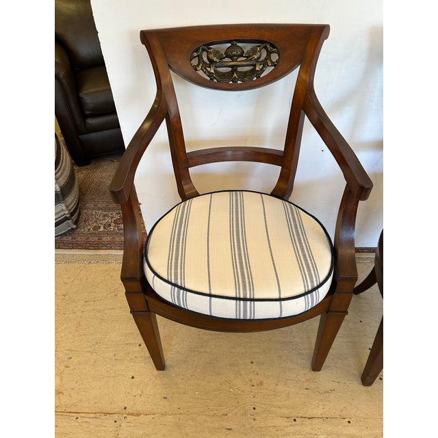 Traditional Italian Regency Walnut Armchairs With Caned Seats -a Pair For Sale - Image 3 of 14