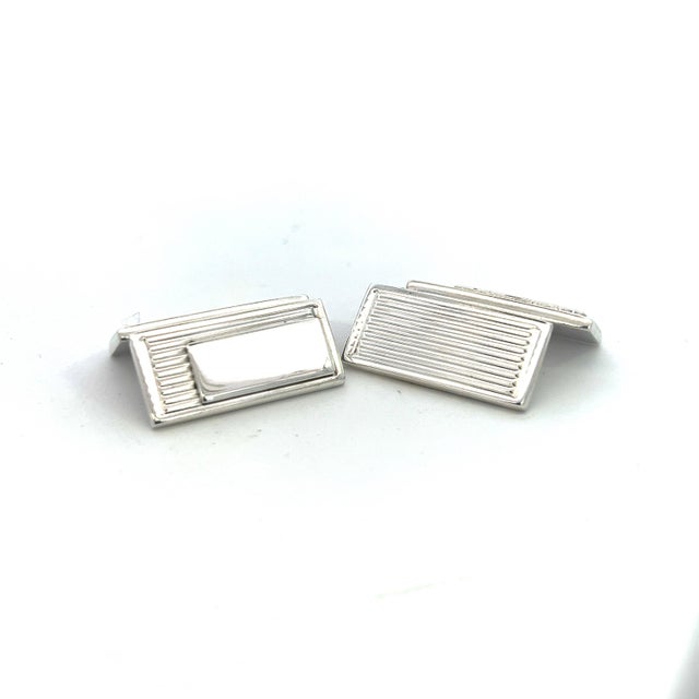 1990s Pair of Gucci Estate Cufflinks Sterling Silver For Sale - Image 4 of 5