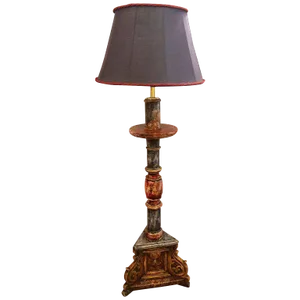 Painted Italian Continental Candle Prick Standing Lamp, 18th-19th Century