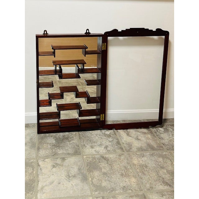 Chinese Vintage Chinese Solid Rosewood Oriental Wall Curio For Sale - Image 3 of 16