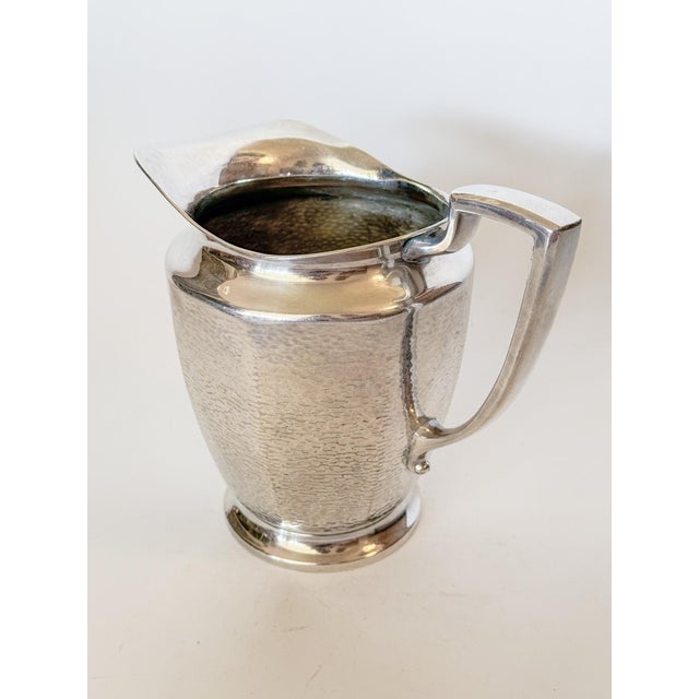 1930s Hammered Nickel Silver Pitcher, Homan Plate W.m. Mount Usa For Sale In Dallas - Image 6 of 17