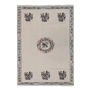 Aubusson Floral Turkish Kilim Rug 5'6''x7'6''