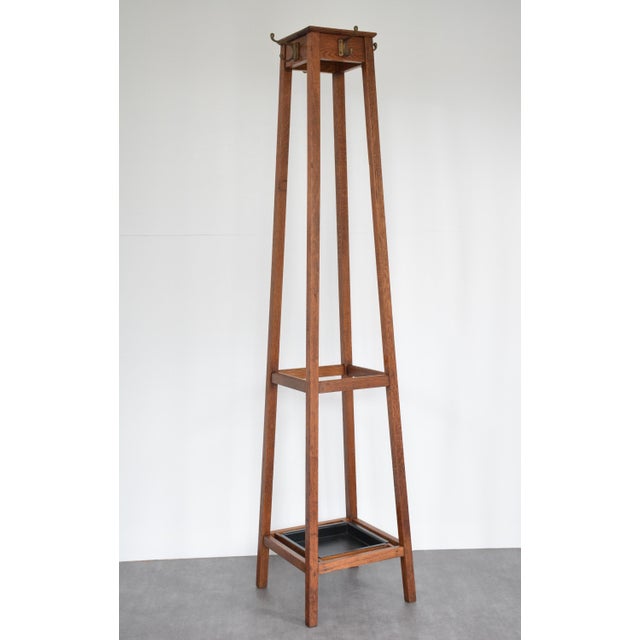 English Arts and Crafts Oak Coat Stand from Astrola, 1930 For Sale - Image 11 of 15