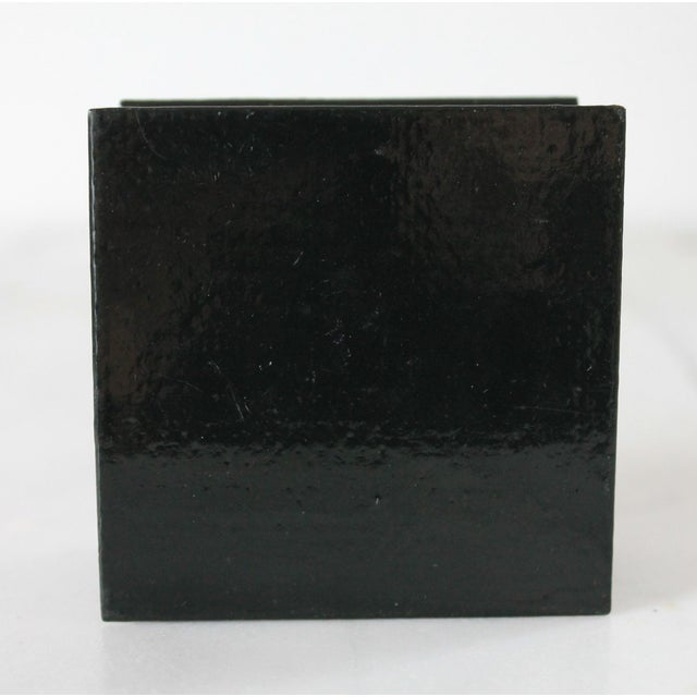 Paint Vintage Russian Hand-Painted Papier-Mâché Lacquer Trinket Box For Sale - Image 7 of 10