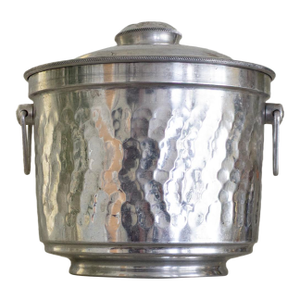 Vintage Italian Hammered Metal Ice Bucket Wine or Champagne Cooler