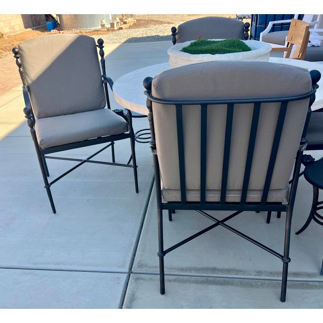 Michael Taylor Set of Four Michael Taylor “Montecito” Outdoor Dining Chairs W/ New Raincovers For Sale - Image 4 of 9