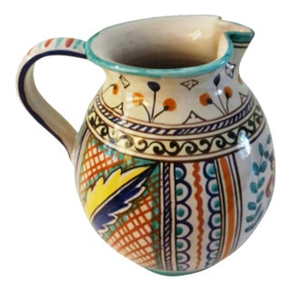 Vintage Italian Pottery Folk Pitcher For Sale