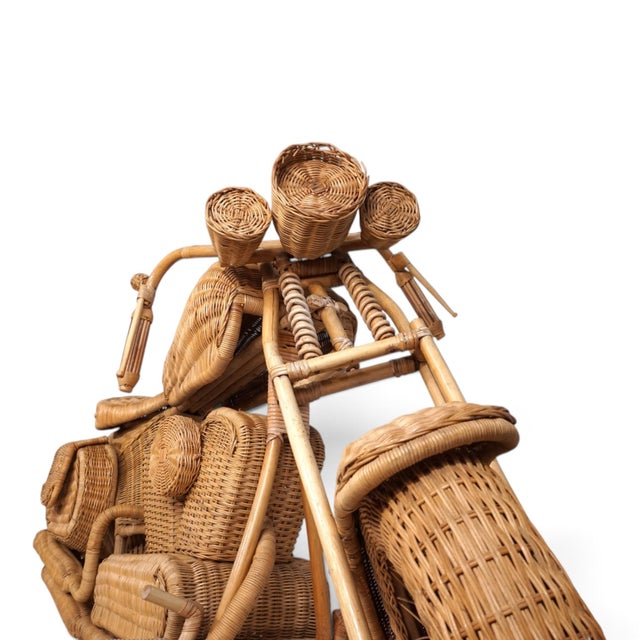 After Tom Dixon, Harley-Davidson Motorcycle, 1990s, Rattan For Sale - Image 9 of 18