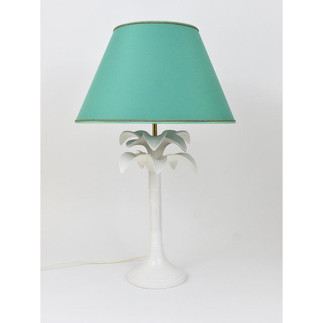 White Palm Tree Faux Bamboo Table Lamp from Tommaso Barbi, Italy, 1970s For Sale - Image 13 of 18