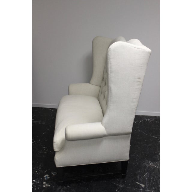 Tufted Wing Back Sofa For Sale - Image 4 of 6