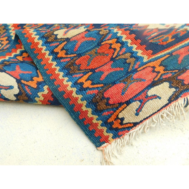 Antique Persian Senneh Kilim. 3'10"x 4'10" For Sale - Image 12 of 12