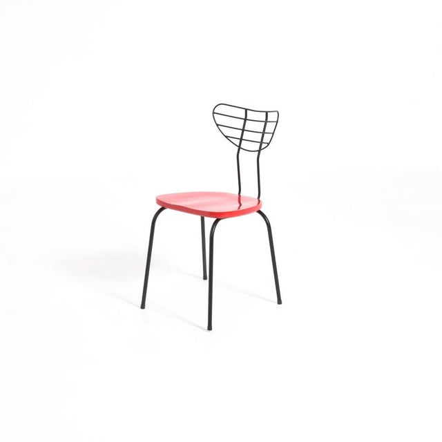 Wood Red Radar Chair attributed to Willy van der Meeren For Sale - Image 7 of 16