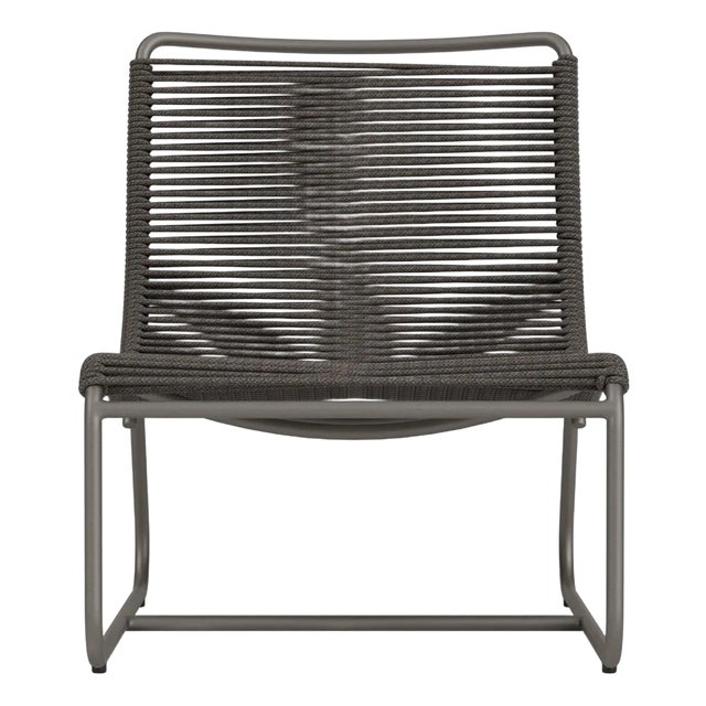 Brown Jordan Walter Lamb Aluminum Lounge Chair, Mica frame with Coal fabric For Sale