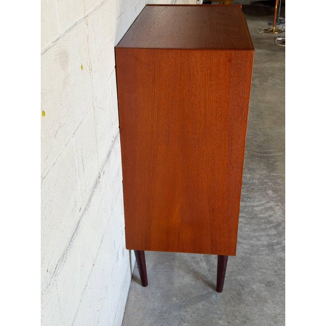Teak Tallboy Dresser With 6 Drawers Danish Mid-Century Modern 1960s For Sale - Image 12 of 12