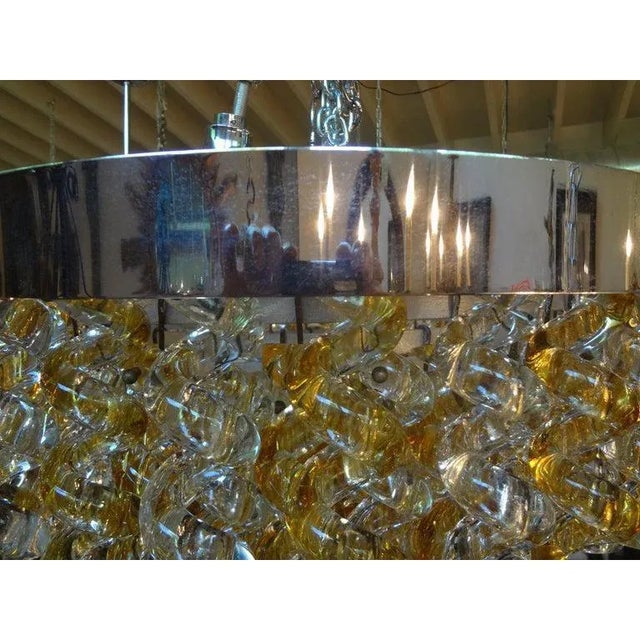 1960's Murano Glass Chandelier by Mazzega For Sale - Image 9 of 12
