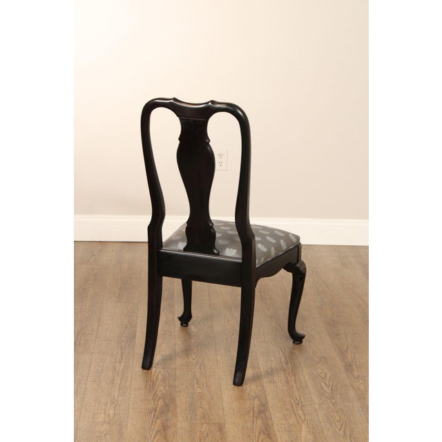 Century Furniture Ebonized Set of Six Queen Anne Style Dining Chairs For Sale - Image 16 of 18