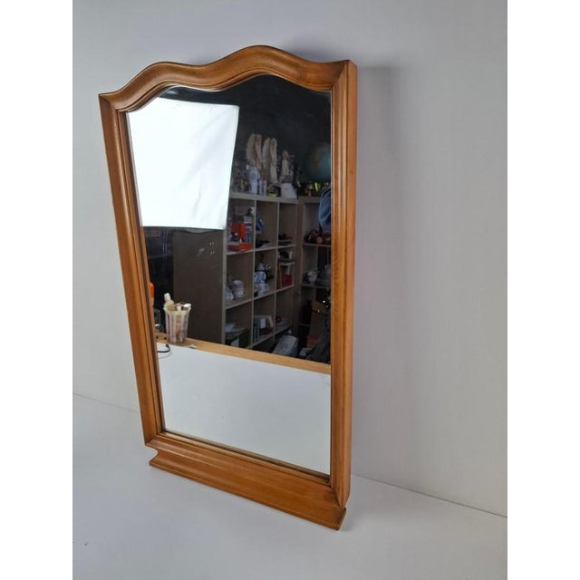 Mid-Century Curved Walnut Frame Mirror, Former Czechoslovakia, 1960s For Sale - Image 13 of 16