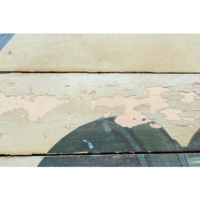 Oversize Antique Industrial Electric Service Hand-Painted Wooden Sign For Sale - Image 11 of 15