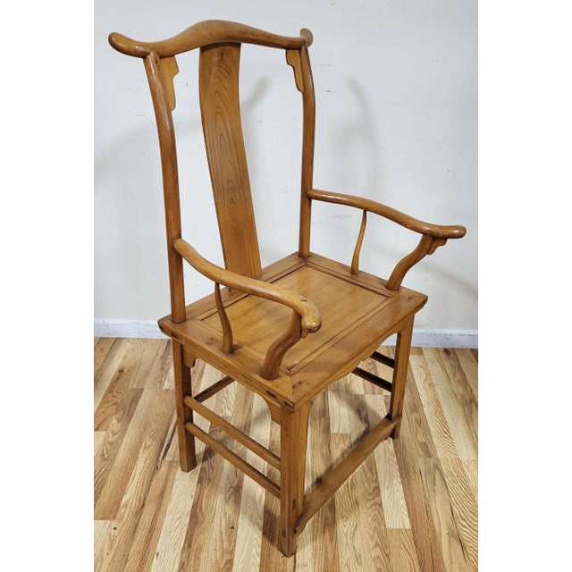 From a fine Rye New York estate collection, we offer you this beautiful Antique Asian / Chinese Hand Carved Elmwood Arm -...