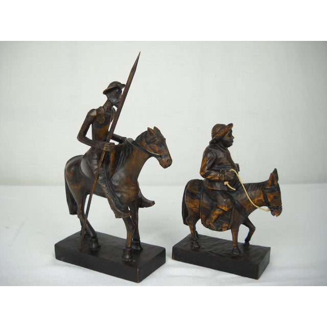 Vintage Carved Wood Don Quixote Figures A Pair Chairish