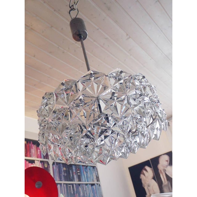 German Kinkeldey Chromed Crystal Chandelier from Kinkeldey, 1960s For Sale - Image 3 of 8