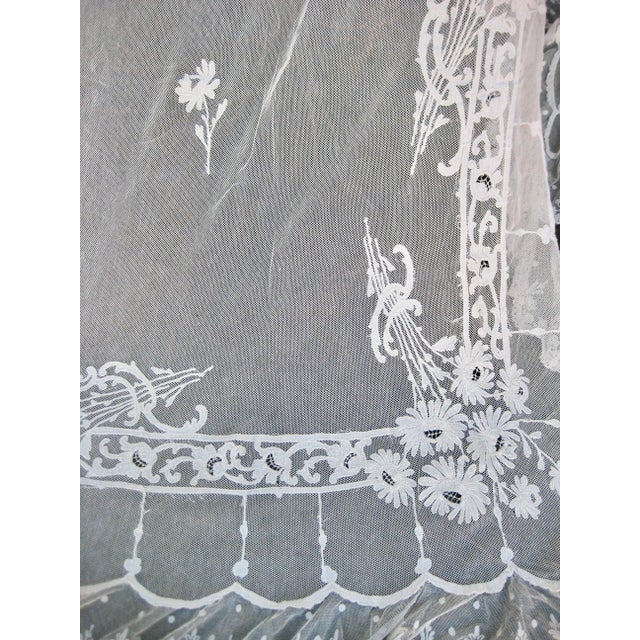 French Early 19th Century French Lace Napoleon Sheer Curtains a Pair For Sale - Image 3 of 12