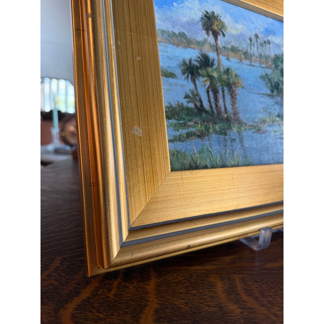 Framed, Signed Oil on Board Painting of Florida Landscape For Sale - Image 10 of 11