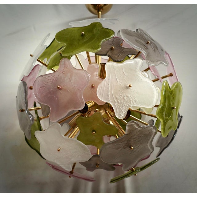 2000 - 2009 Sputnik Murano Art Glass Green Pink and White Chandelier and Pendant, 2000 For Sale - Image 5 of 12