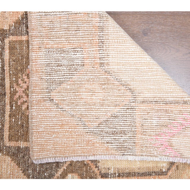 1970s Vintage Turkish Hand-Knotted Wool Cotton Orange Runner Rug For Sale - Image 5 of 9